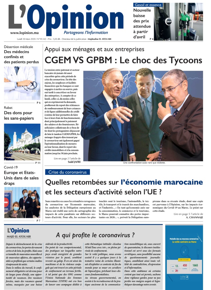 L'Opinion du 30 Mars 2020