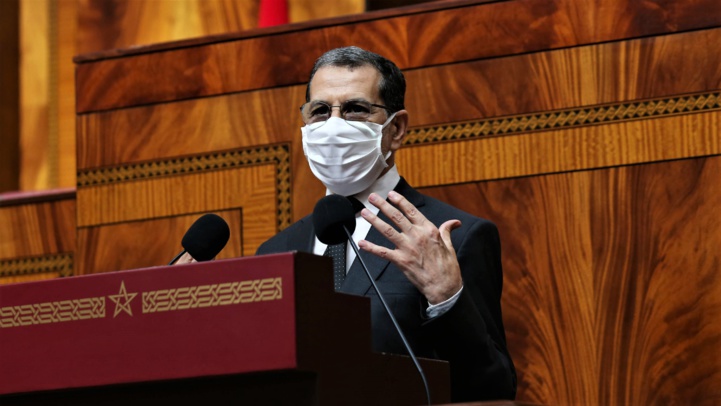 Le Chef du gouvernement, Saad Dine El Otmani, s'exprimant lors de la séance mensuelle des questions de politique générale devant la Chambre des représentants. Le Chef du gouvernement, Saad Dine El Otmani, s'exprimant lors de la séance mensuelle des questions de politique générale devant la Chambre des représentants.