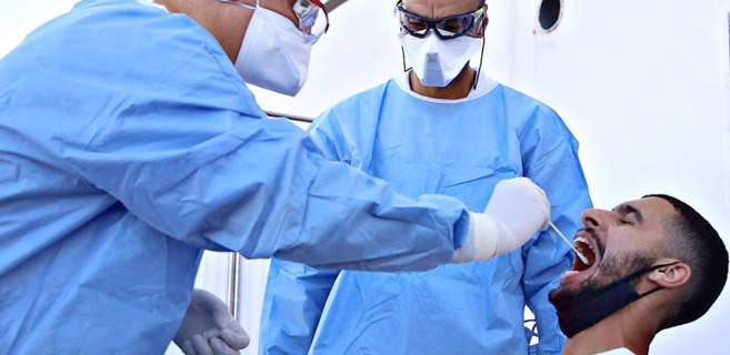 Les joueurs de l’IRT effectuant les tests médicaux Les joueurs de l’IRT effectuant les tests médicaux