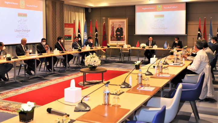 Conférence de presse organisée le 5 octobre, en marge du dialogue politique inter-libyen en présence du ministre des Affaires étrangères, Nasser Bourita (Ph. archives).