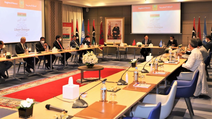 Conférence de presse organisée le 5 octobre, en marge du dialogue politique inter-libyen en présence du ministre des Affaires étrangères, Nasser Bourita (Ph. archives). Conférence de presse organisée le 5 octobre, en marge du dialogue politique inter-libyen en présence du ministre des Affaires étrangères, Nasser Bourita (Ph. archives).