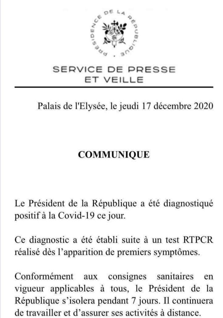 Emmanuel Macron diagnostiqué positif au Covid