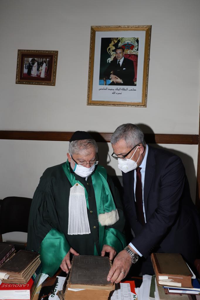 Casablanca: Visite de travail du ministre de la Justice à la Chambre hébraïque du tribunal civil