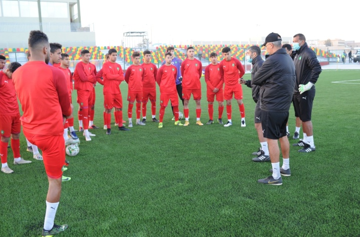 Une séance d'entrainement de l'équipe nationale marocaine U20. Une séance d'entrainement de l'équipe nationale marocaine U20.