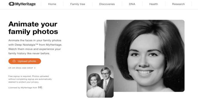 Deep Nostalgia : Le site qui permet de faire revivre ses ancêtres