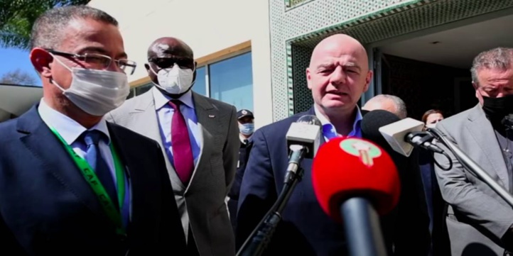 Gianni Infantino, à son arrivée aujourd'hui à l'aéroport de Rabat-Salé.