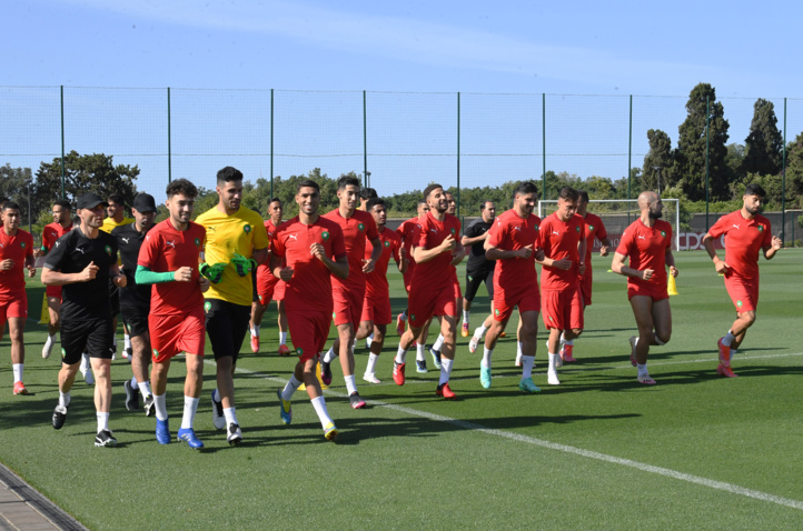 Une séance d'entrainement de l'équipe nationale hier au complexe Mohammed VI à Maâmora. Une séance d'entrainement de l'équipe nationale hier au complexe Mohammed VI à Maâmora.