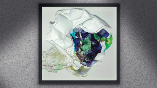 Topographie, 40 x 40 cm, mixte sur cellulosique, 2021. Topographie, 40 x 40 cm, mixte sur cellulosique, 2021.