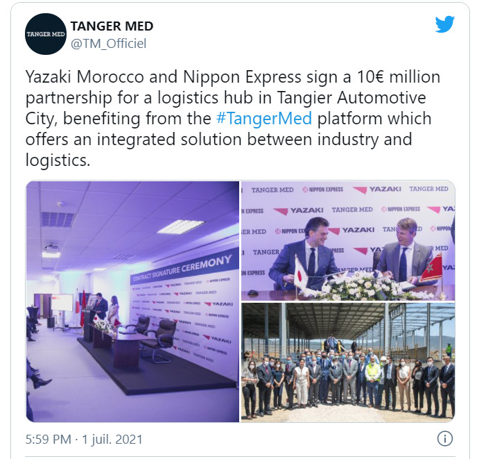 Yazaki Morocco et Nippon Express signent un partenariat de 10 millions d'euros