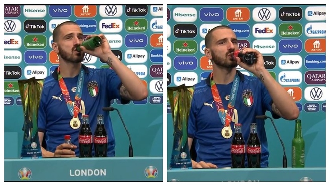 Leonardo Bonucci arrose son titre par un ‘’cocktail’’ des deux boissons décriées par Rolando et Pogba !