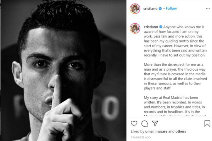 CR7 brise son silence et dément les rumeurs CR7 brise son silence et dément les rumeurs