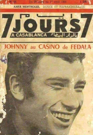 Affiche du concert que Johnny Halliday donne le 29 mars 1964 au Casino Fédala de Casablanca