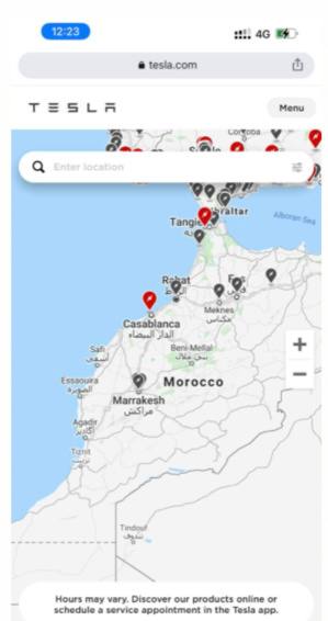 Les premières bornes de recharge Tesla en Afrique installées à Casablanca et Tanger