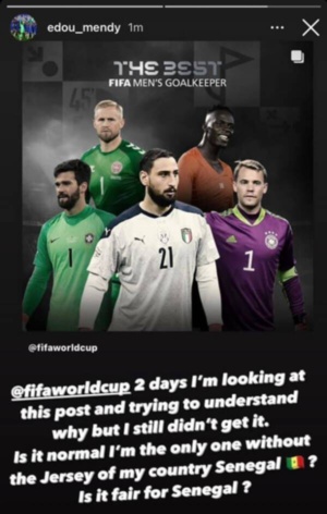 Trophée "The Best 2021" : La FIFA réactive au coup de gueule d’Edouard Mendy ! Trophée "The Best 2021" : La FIFA réactive au coup de gueule d’Edouard Mendy !