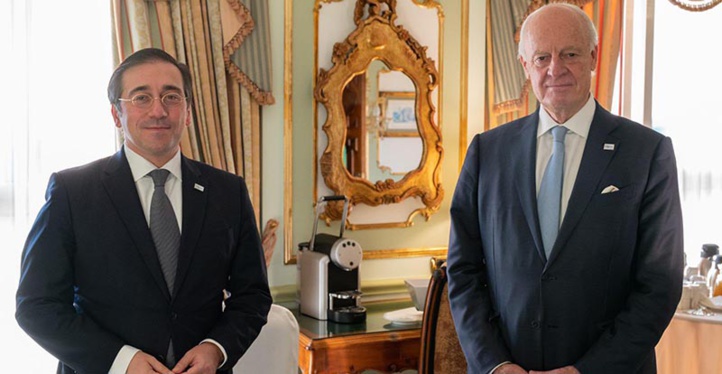 Sahara : Staffan de Mistura conclut sa tournée par une rencontre avec José Manuel Albares Sahara : Staffan de Mistura conclut sa tournée par une rencontre avec José Manuel Albares