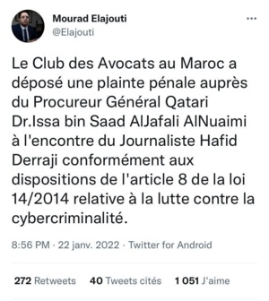Club des Avocats au Maroc : Plainte déposée contre Hafid Derradji