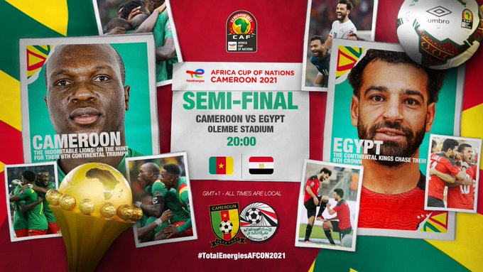 CAN 2021/ Ce soir à 20h00, une demi-finale dantesque entre 2 géants africains : Cameroun-Egypte CAN 2021/ Ce soir à 20h00, une demi-finale dantesque entre 2 géants africains : Cameroun-Egypte