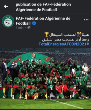 CAN-Sacre du Sénégal : La Fédération algérienne de football se trompe de photo !