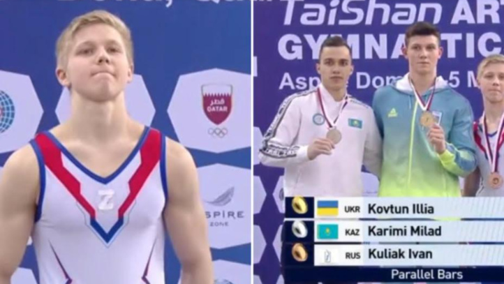 Coupe du monde de gymnastique-Doha : Un gymnaste russe affiche fièrement le "Z" synonyme de l’invasion russe sur son maillot ! Coupe du monde de gymnastique-Doha : Un gymnaste russe affiche fièrement le "Z" synonyme de l’invasion russe sur son maillot !
