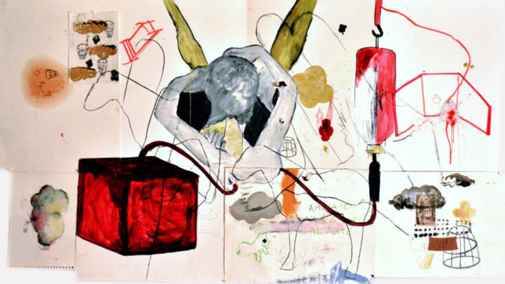 «I dreamed a dream», 121121 x 208208 cm, technique mixte sur carton, Tanger/Casablanca, 20212021//20202020. «I dreamed a dream», 121121 x 208208 cm, technique mixte sur carton, Tanger/Casablanca, 20212021//20202020.