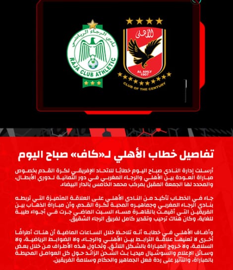 Raja-Al Ahly : Le club égyptien accuse le journaliste et ancien joueur du Zamalek, Khalid Al Ghandour, de manipulation subversive, d’incitation à la haine et à la violence