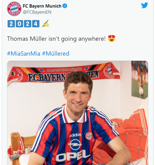 Bundesliga : Thomas Müller Bavarois jusqu'en 2024 Bundesliga : Thomas Müller Bavarois jusqu'en 2024