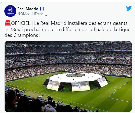 Finale / Ligue des champions UEFA : Le Real installe des écrans géants à Santiago Bernabeu Finale / Ligue des champions UEFA : Le Real installe des écrans géants à Santiago Bernabeu