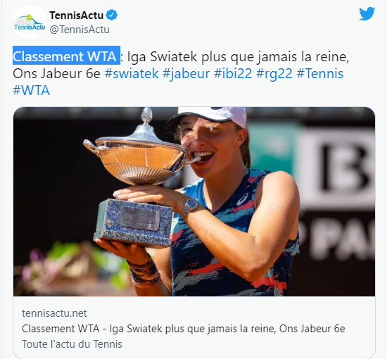 Tennis : La tenniswoman tunisienne Ons Jabour 6e mondiale