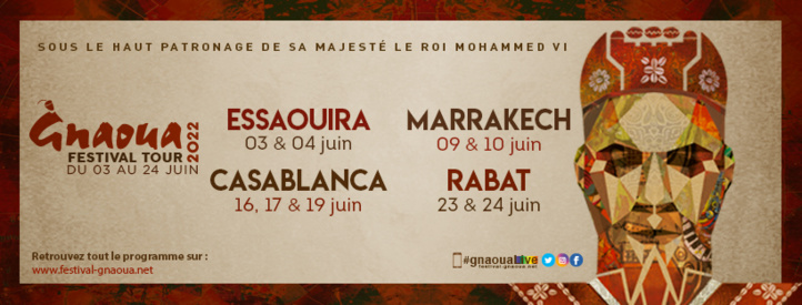 Gnaoua Festival Tour : Voici le programme détaillé de cette année  Gnaoua Festival Tour : Voici le programme détaillé de cette année