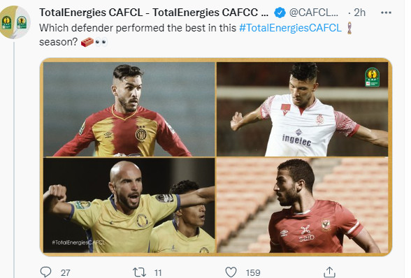 Ligue des champions : Achraf Dari meilleur défenseur axial, avant la clôture des votes, avec 71,4% Ligue des champions : Achraf Dari meilleur défenseur axial, avant la clôture des votes, avec 71,4%