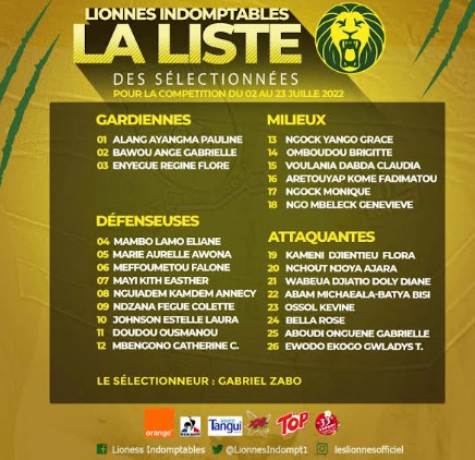 CAN féminine Maroc 2022  : Le Cameroun annonce ses 26 Lionnes Indomptables en partance pour le Maroc