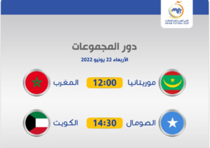 Futsal / Coupe arabe 2022 : Ce mercredi, le Maroc face à la Mauritanie (12h00- Arriyadia) Futsal / Coupe arabe 2022 : Ce mercredi, le Maroc face à la Mauritanie (12h00- Arriyadia)