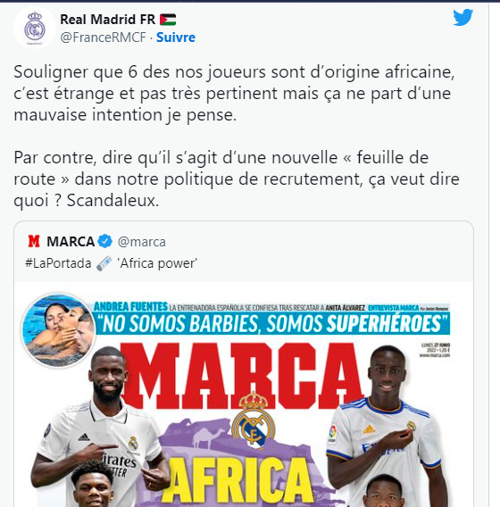 Real  : Le message de ‘’Marca’’ passe mal !