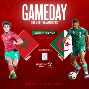 Jeux Méditerranéens  (Football) : Le Maroc face à l’Algérie ce mardi 28 juin à partir de 17h00 (Arriyadia)