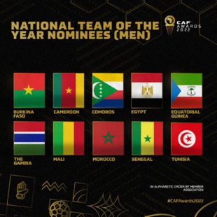 CAF :  Le Maroc fait partie des 10 nominés au titre de la meilleure équipe nationale africaine de l’année