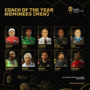CAF : Vahid, Regragui et Ibengé parmi les nominés au titre du meilleur coach CAF : Vahid, Regragui et Ibengé parmi les nominés au titre du meilleur coach