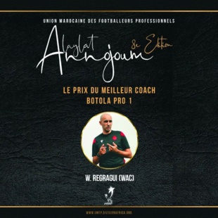 Wydad : Regragui désigné ‘Meilleur’’ coach du Botola Wydad : Regragui désigné ‘Meilleur’’ coach du Botola