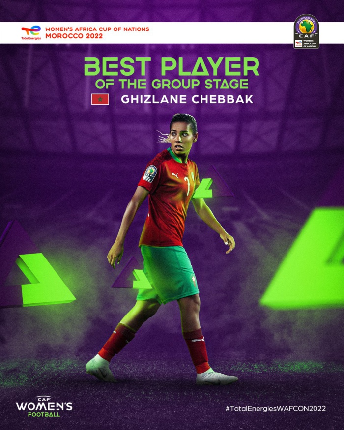 CAN féminine : Ghizlane Chebbak meilleure joueuse de la phase de poules CAN féminine : Ghizlane Chebbak meilleure joueuse de la phase de poules
