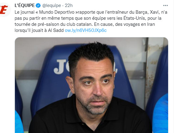 Tournée du Barça aux Etats Unis : Xavi, ‘’persona non grata‘’ sur le territoire américain, pas de visa !