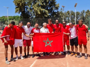 L'équipe du Maroc après sa qualification.