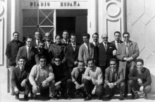 L'équipe des journalistes du journal "España" de Tanger en 1950.