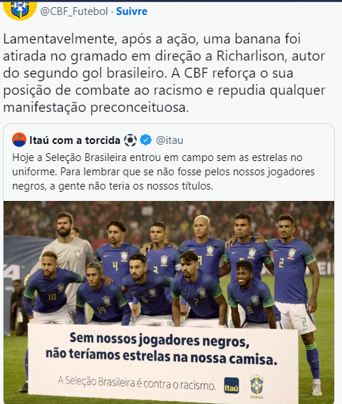 Racisme : Le Brésil en colère après son match face à la Tunisie Racisme : Le Brésil en colère après son match face à la Tunisie