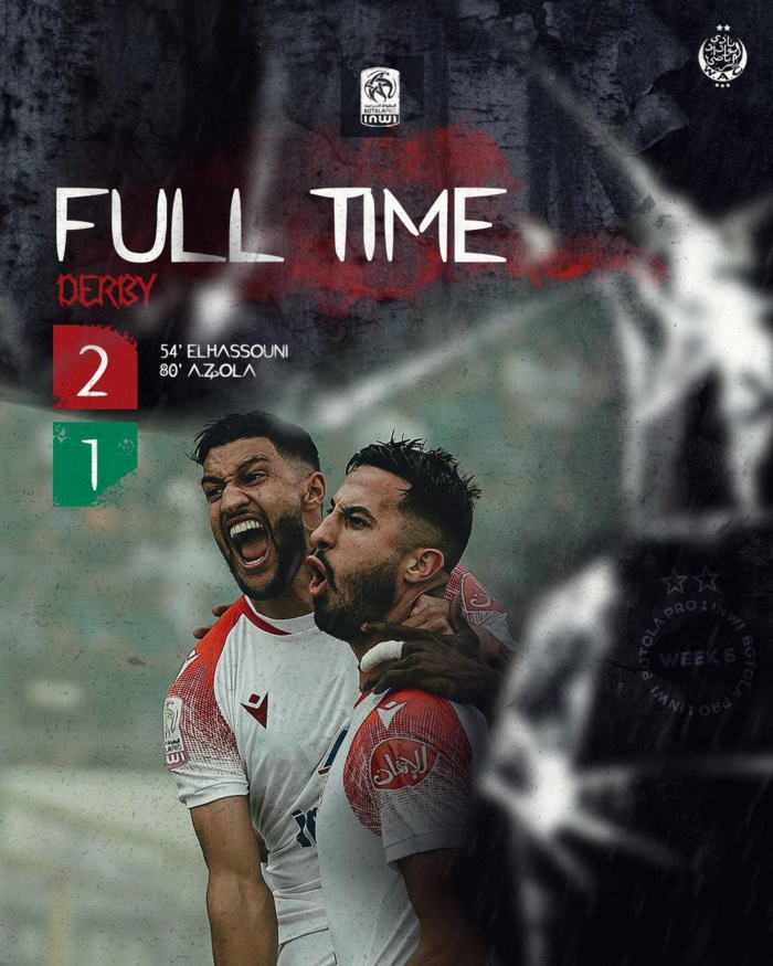 Botola Pro D1 / Mise à jour de la 6ème journée : Le Wydad remporte le 133ème derby