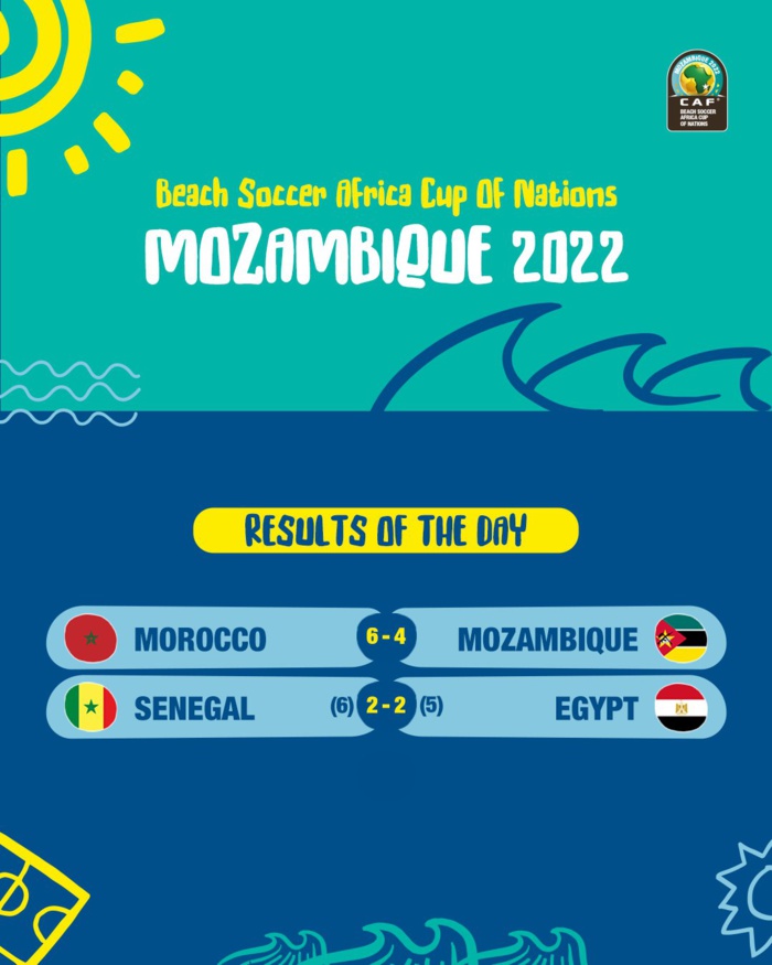 CAN Beach soccer 2022 : Le Sénégal médaillé d’or, le Maroc médaillé de bronze CAN Beach soccer 2022 : Le Sénégal médaillé d’or, le Maroc médaillé de bronze