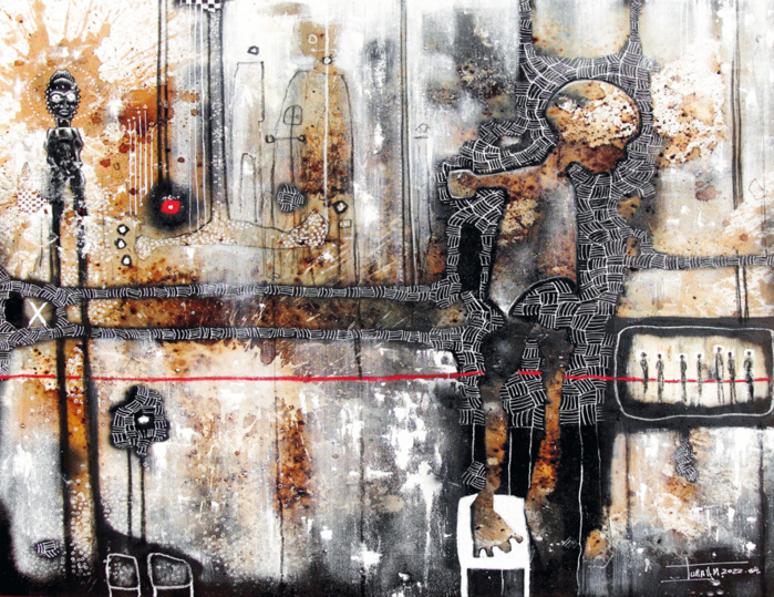 Breaking the Red Line, 150 x150 cm, 2022.