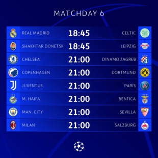 Ligue des champions : Deux billets vers les 16èmes sont encore en jeu Ligue des champions : Deux billets vers les 16èmes sont encore en jeu