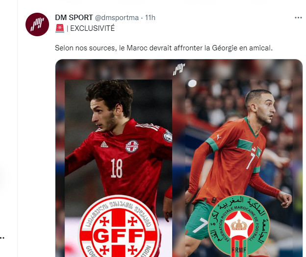 Equipe nationale : La Géorgie pour un ultime match préparatoire?