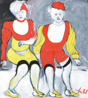 « Artiste voyageur de nuit », huile sur toile, 200 x 177 cm, 2003. Collection Fondation Alliances.