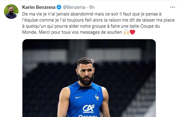 Equipe de France : Blessé, Benzema ne jouera pas la Coupe du monde 2022 ! Equipe de France : Blessé, Benzema ne jouera pas la Coupe du monde 2022 !