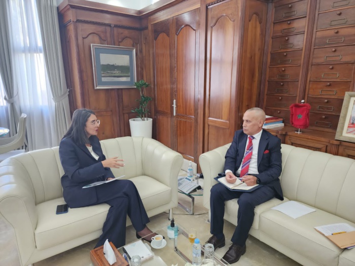 La ministre de l'Economie et des Finances, Nadia Fettah Alaoui et le président de la Confédération Marocaine des TPE-PME Abdellah El Fergui